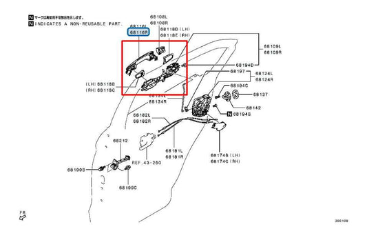 18-25 Mitsubishi Eclipse Cross ES Rear Passenger Right Side Door Exterior Handle - Alshned Auto Parts