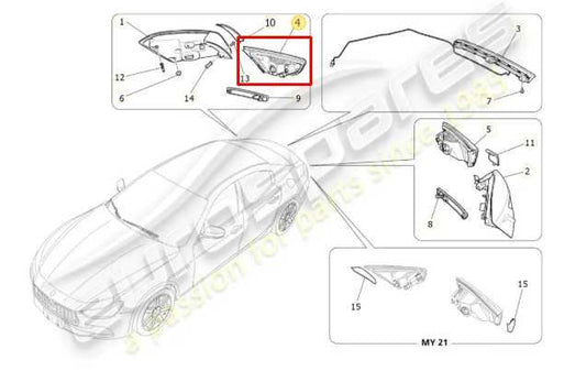 2014-20 Maserati Ghibli S Q4 Rear Right Passenger Side Tail Light Lamp 670004663 - Alshned Auto Parts
