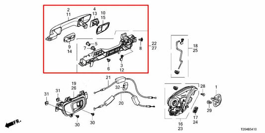2022-2025 Honda Civic Sport 2.0L FWD Rear Driver Left Side Door Exterior Handle - Alshned Auto Parts