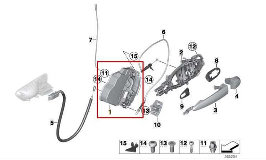 2015-2016 BMW 435I Gran Coupe xDrive RR RH Door Lock Latch Actuator 51227229460 - Alshned Auto Parts