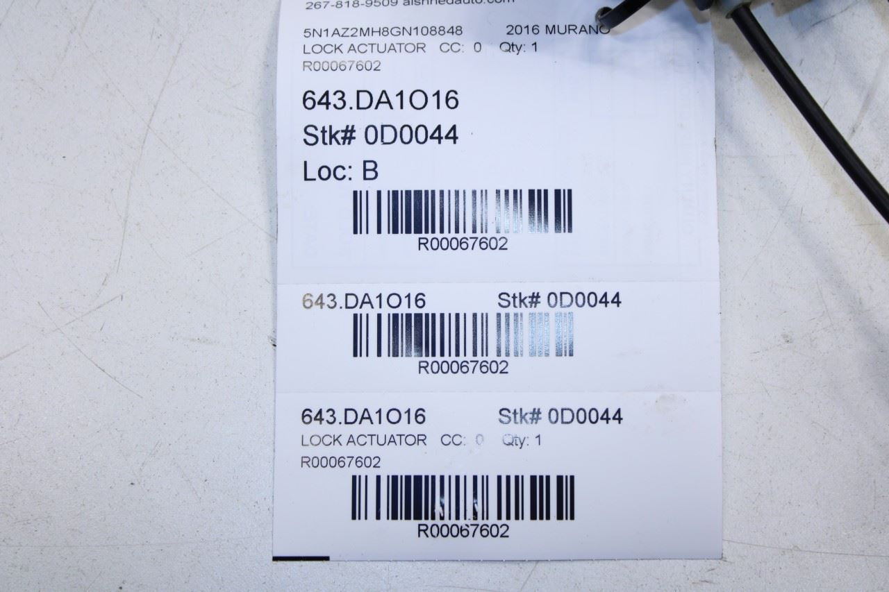 2015-2024 Nissan Murano Platinum Rear Right Door Lock Latch Actuator 82500-5AA0A - Alshned Auto Parts