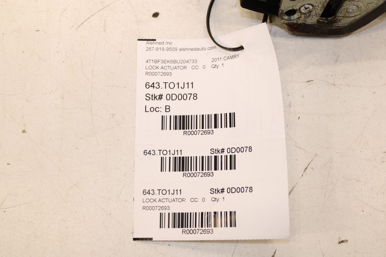 2007-2011 Toyota Camry LE Front Right Side Door Lock Latch Actuator 69030-06200 - Alshned Auto Parts