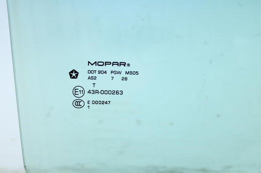 2009-2018 Jeep Wrangler Sahara FR RH Passenger Side Door Window Glass 55395248AB - Alshned Auto Parts