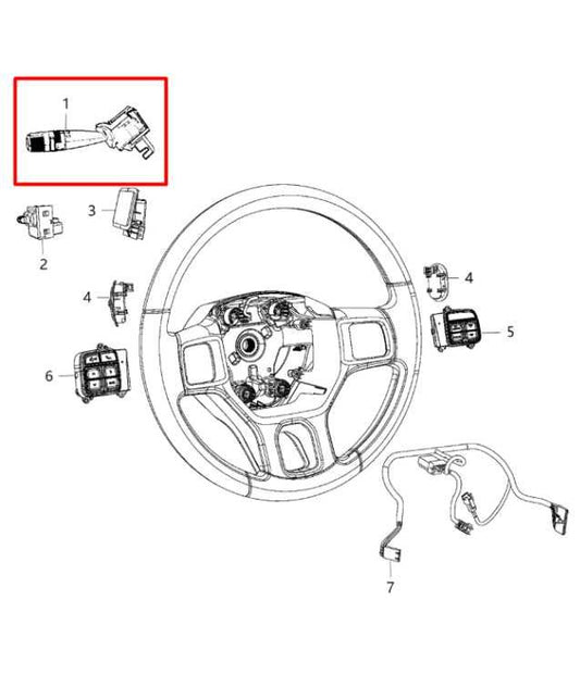 11-20 Ram 1500 Laramie Crew Cab Steering Column Light Turn Signal Wiper Switch - Alshned Auto Parts