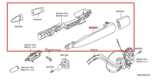 2013-20 Nissan Pathfinder SV 3.5L AWD Rear Driver Left Side Door Exterior Handle - Alshned Auto Parts