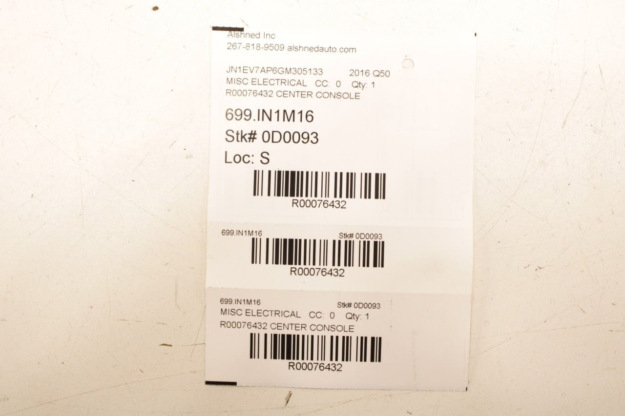 2015-20 Infiniti Q50 Premium Center Console Tray AUX Box w/ USB Port 284H3-4GA0C - Alshned Auto Parts