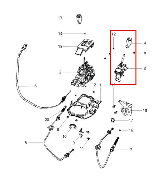 2007-18 Jeep Wrangler Sport 3.6L 4WD Transfer Case Gear Shifter Shift Lever Knob - Alshned Auto Parts
