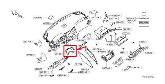 2014-20 Infiniti QX60 Dash Left Instrument Cluster Bezel Cover Trim 68240-9NB0A - Alshned Auto Parts