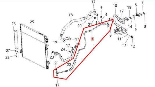 14-23 Dodge Challenger SXT 3.6L RWD AC Conditioning Liquid Line Hose 68158873AA - Alshned Auto Parts