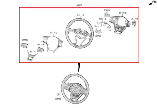 23-25 Kia Sportage Hybrid EX 1.6L AWD Steering Wheel Leather w/ Control Buttons - Alshned Auto Parts