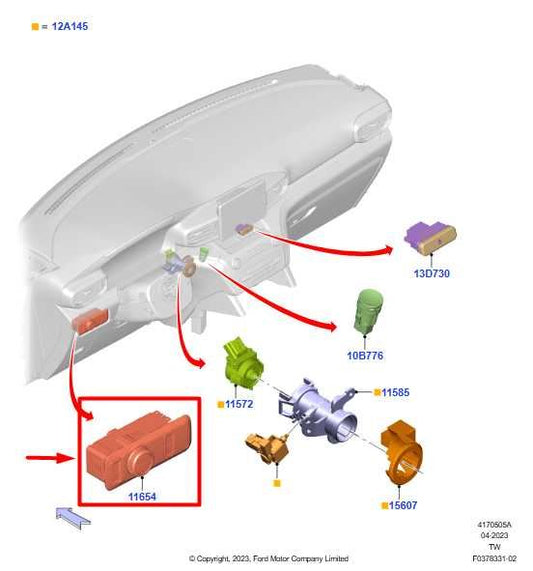 20-23 Ford Explorer 3.3L AWD Front LH Dash Headlight Switch LB5T-13D061-XBW OEM - Alshned Auto Parts