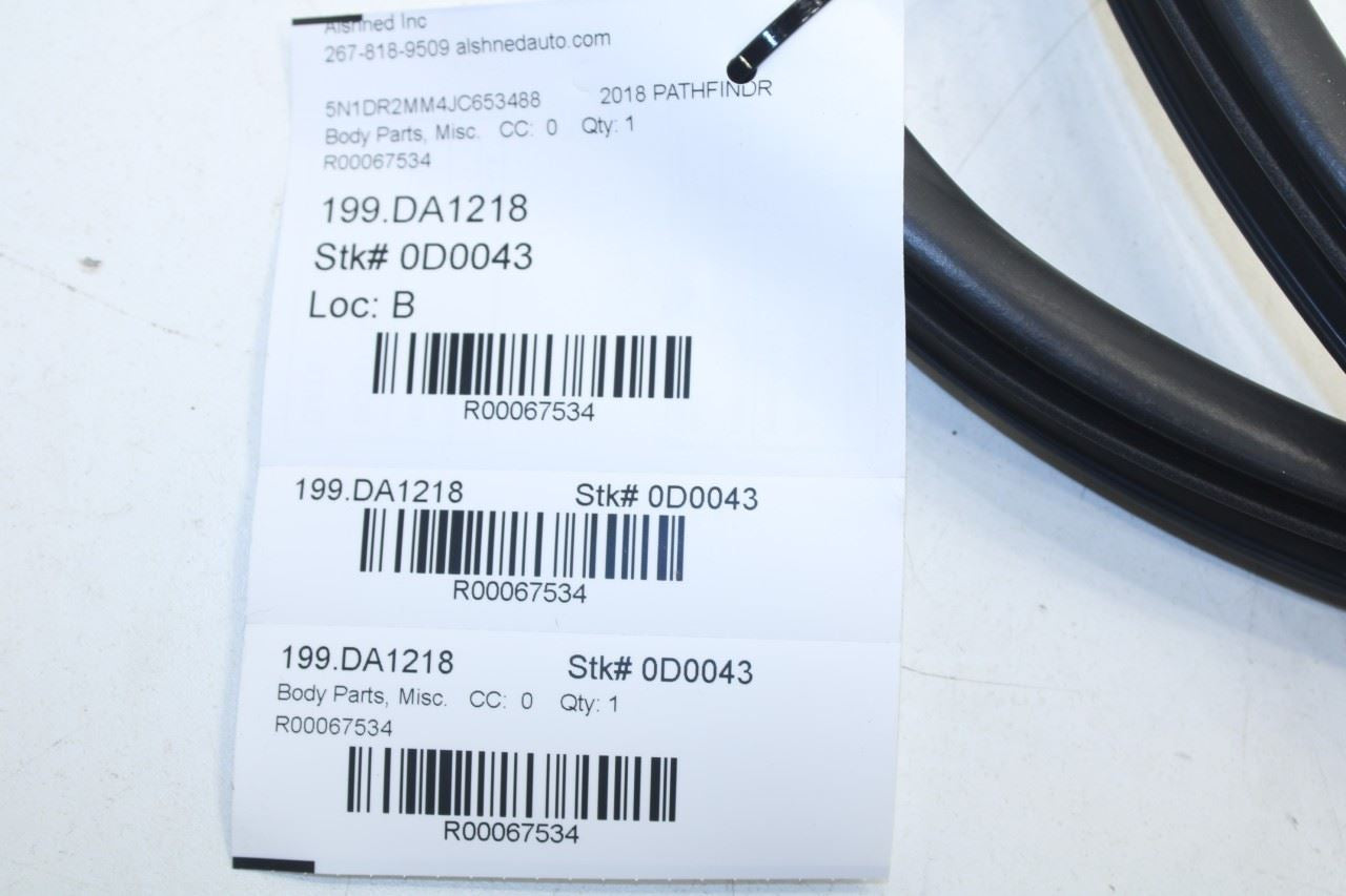 2016-2020 Nissan Pathfinder SV Front Right Door Weatherstrip On Body 76921-3KA1A - Alshned Auto Parts