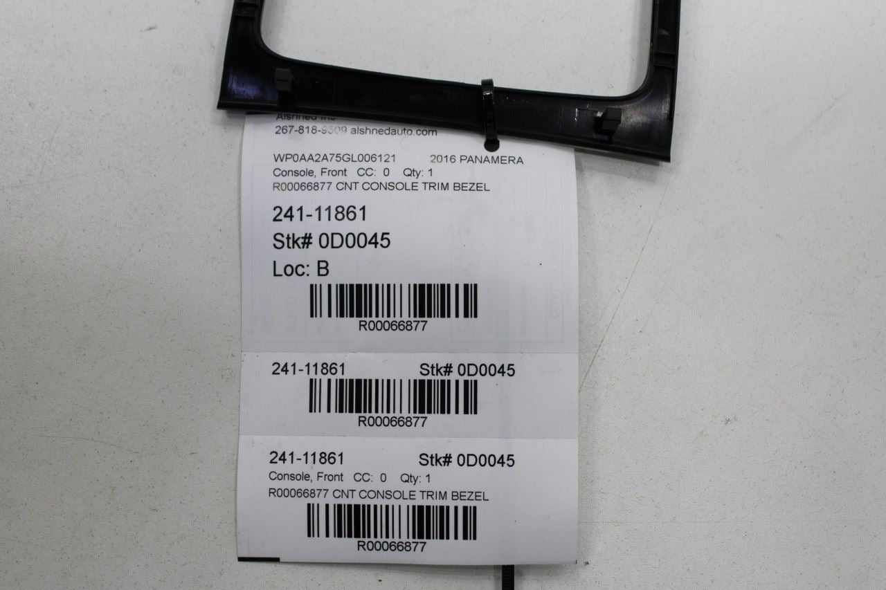 10-16 Porsche Panamera 4 Front Center Console Trim Bezel 970-553-371-00-A61 OEM - Alshned Auto Parts
