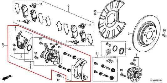 2017-2020 Acura MDX Advance Rear Right Side Brake Disc Caliper 43018-TZ5-A11 OEM - Alshned Auto Parts