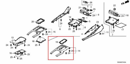 2023-2026 Acura Integra A-Spec Center Console Gear Shift Bezel Trim Panel - Alshned Auto Parts