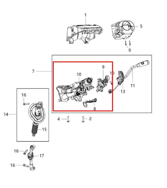 2013-18 Ram 2500 Tradesman Crew Cab 6.4L Steering Column Assembly 68262519AC OEM - Alshned Auto Parts