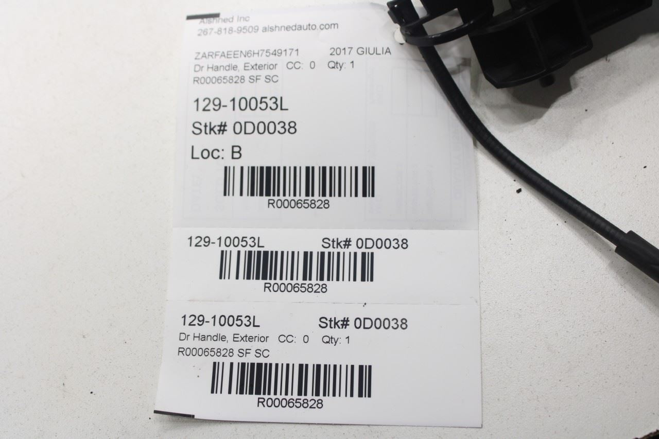 2017-22 Alfa Romeo Giulia Ti AWD 2.0L Rear Driver Left Side Door Exterior Handle - Alshned Auto Parts