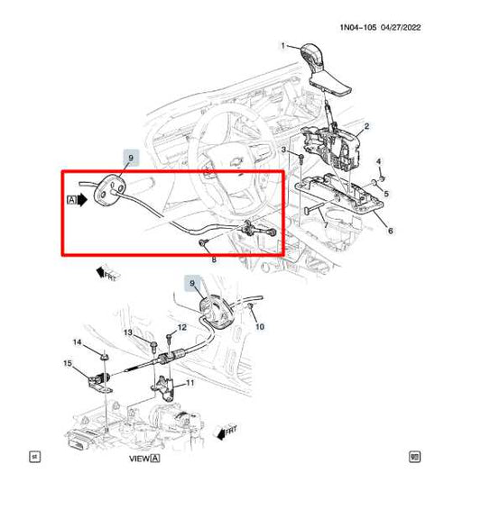 19-24 Chevrolet Blazer 2LT 2.0L Auto Transmission Gear Shift Lever Control Cable - Alshned Auto Parts