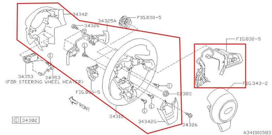 18-19 Subaru Outback Steering Wheel Leather w/ Control Buttons GS131-16640 OEM - Alshned Auto Parts