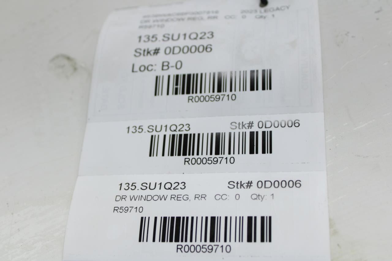 2020-2025 Subaru Legacy Premium RR LH Door Window Regulator /w Motor 61042AN01B - Alshned Auto Parts