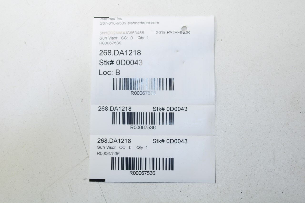 13-20 Nissan Pathfinder SV Front RH and LH Side Sun Visor w/ Illuminated Mirror - Alshned Auto Parts