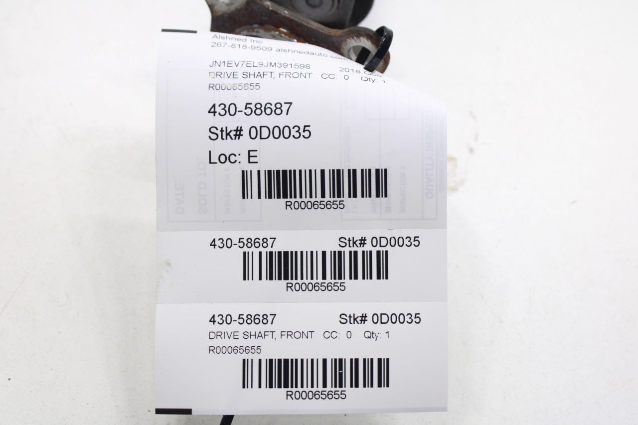 2017-2020 Infiniti Q60 Luxe 3.0L AWD Front Drive Shaft Propeller 37200-5CA0B OEM - Alshned Auto Parts