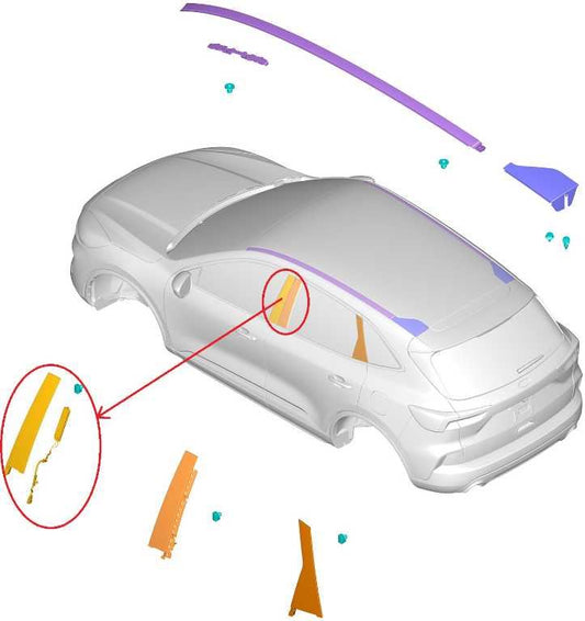 20-24 Ford Escape SEL FR LH Door Molding w/ Keyless Entry Keypad LJ6T-14A626-ABW - Alshned Auto Parts