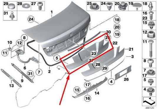 10-15 BMW 750i xDrive Trunk Lid License Plate Finish Trim Panel 51497186533 OEM - Alshned Auto Parts