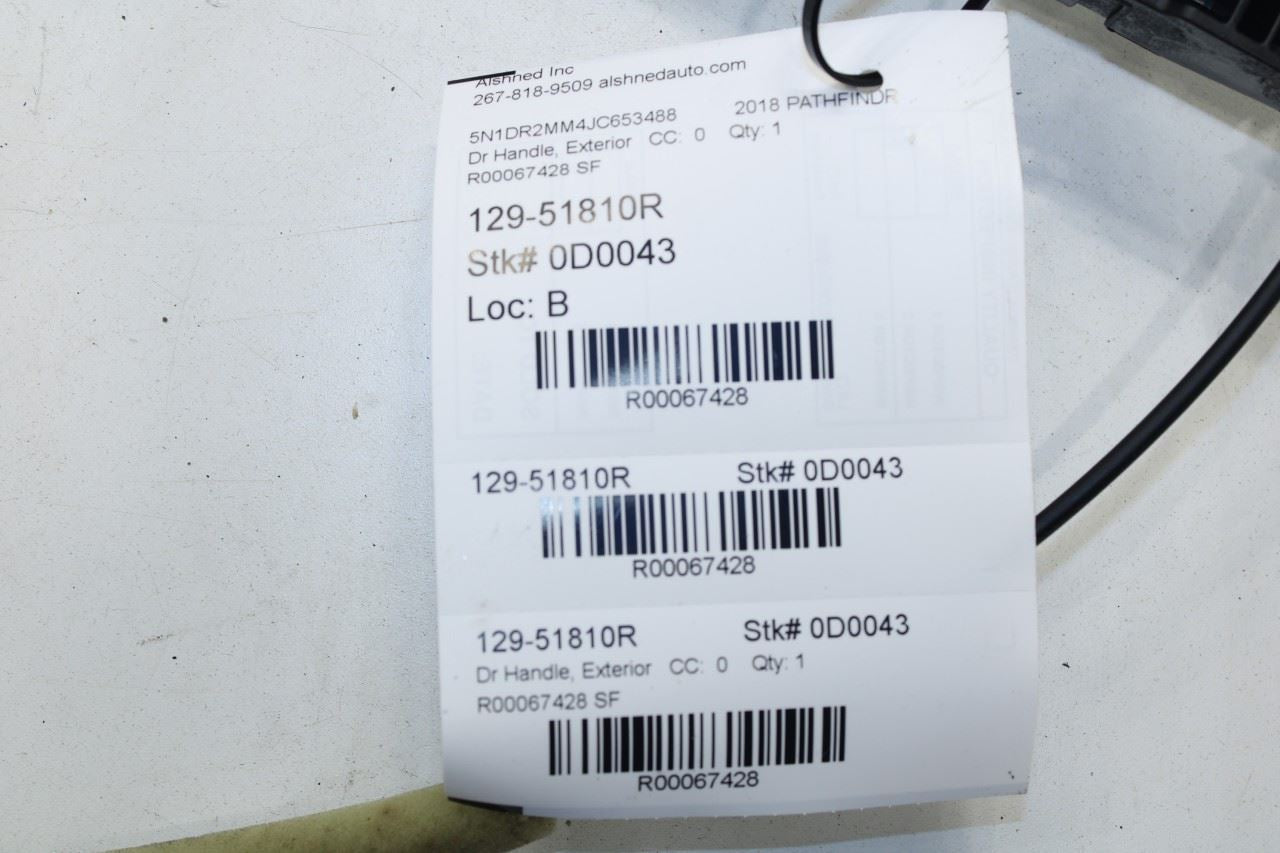 13-20 Nissan Pathfinder SV 3.5L Front Passenger Right Side Door Exterior Handle - Alshned Auto Parts