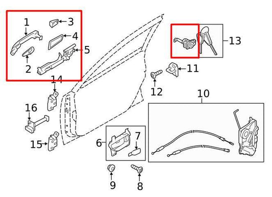 2020-2025 Subaru Legacy Premium Front Left Door Exterior Handle 61160AL11BT1 OEM - Alshned Auto Parts