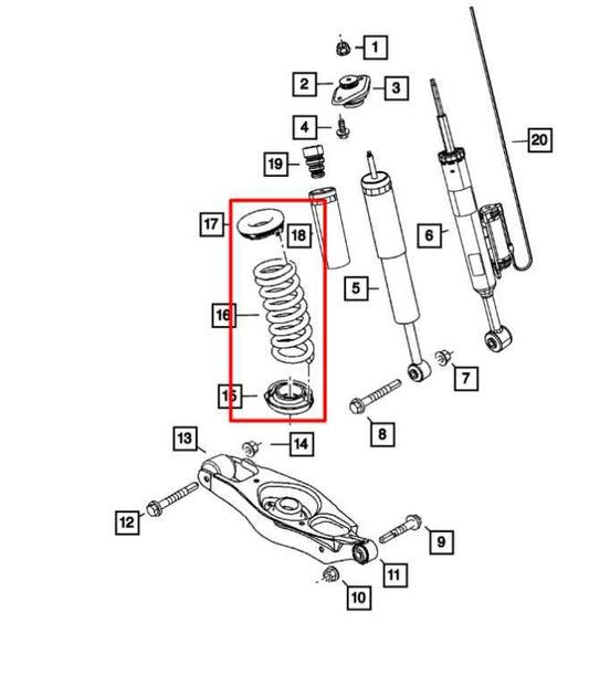 2014-16 Dodge Challenger SXT RWD Rear Right or Left Side Suspension Coil Spring - Alshned Auto Parts