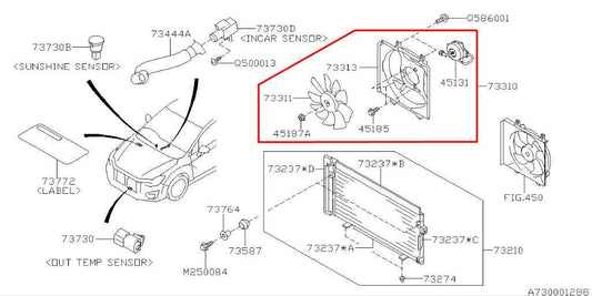 2012-2014 Subaru Impreza 2.0L Right Condenser Cooling Fan Motor Assembly OEM - Alshned Auto Parts