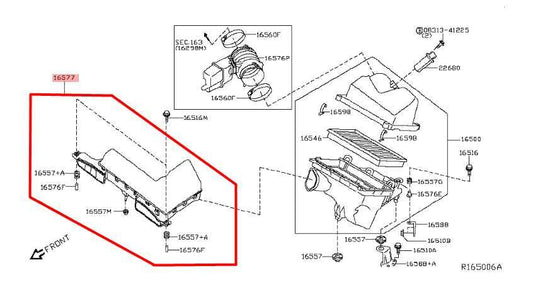 15-24 Nissan Murano Platinum 3.5L AWD Air Intake Cleaner Inlet Duct 16554-5AA1A - Alshned Auto Parts