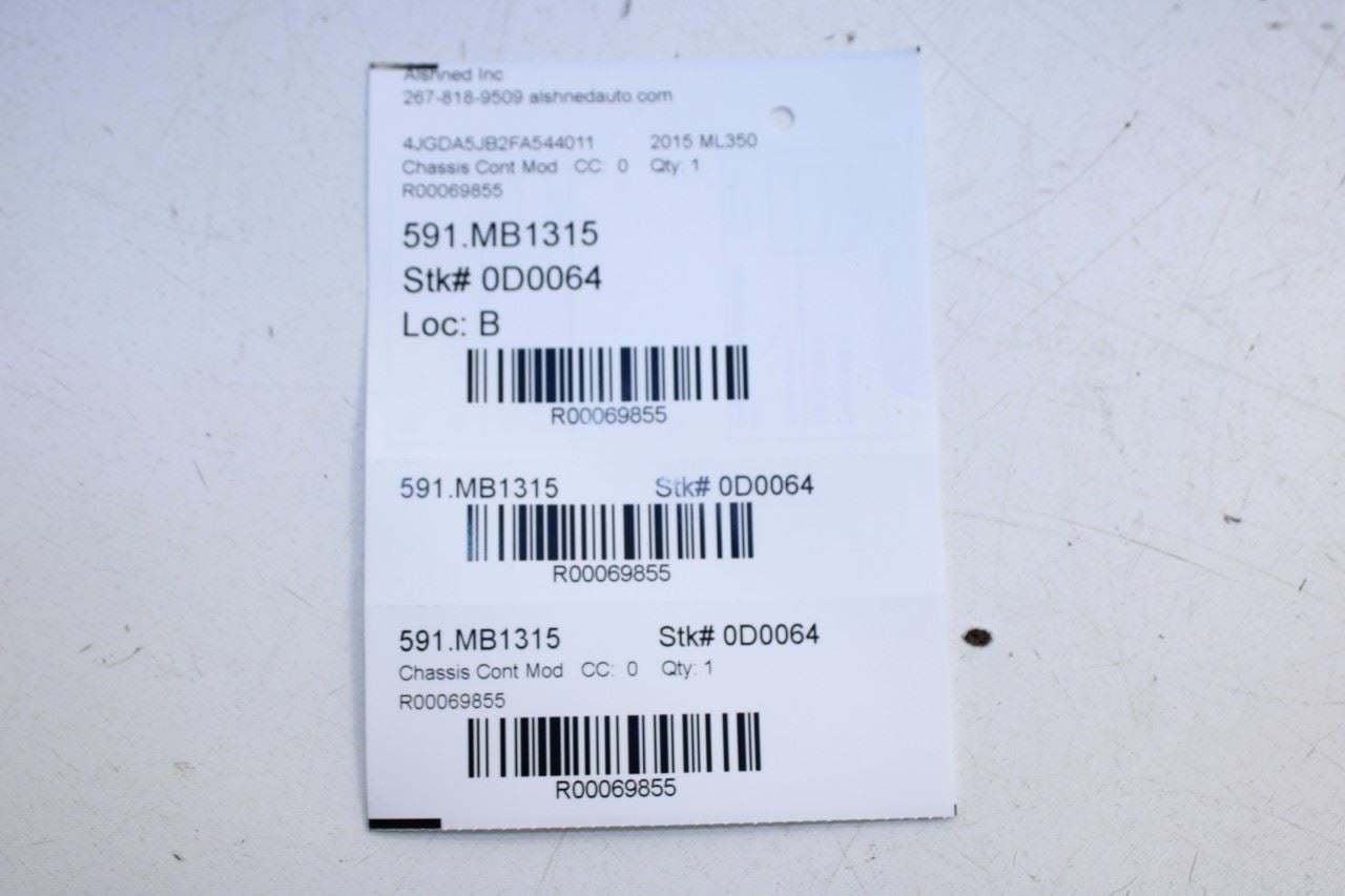 2012-2015 Mercedes-Benz ML350 Rear Right Door Control Module 166-900-64-07 OEM - Alshned Auto Parts