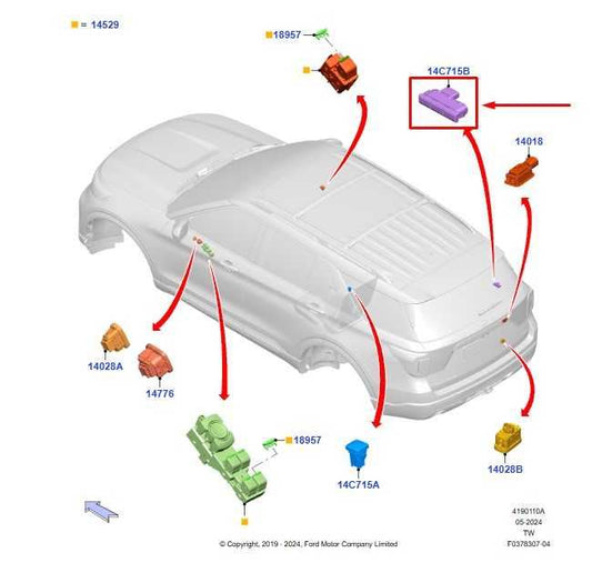 2020-25 Ford Explorer Rear RH 3rd Row Seat Recline Switch LB5T-14B178-ABW *ReaD* - Alshned Auto Parts