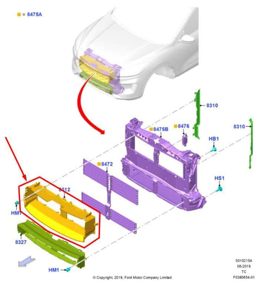2020-22 Ford Escape Front Center Radiator Support Air Duct Deflector LJ6B-8312-A - Alshned Auto Parts
