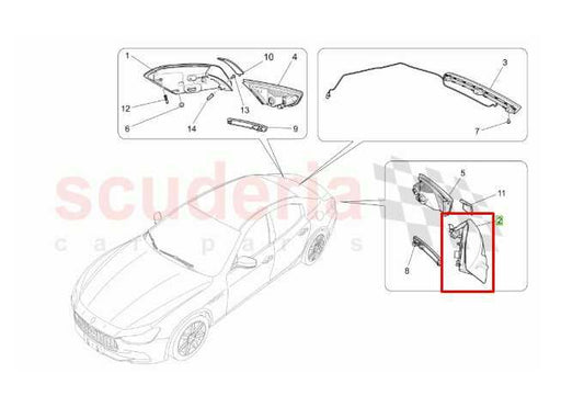2017-2020 Maserati Ghibli Rear Left Side Outer Tail Light Lamp 670107150 *ReaD* - Alshned Auto Parts