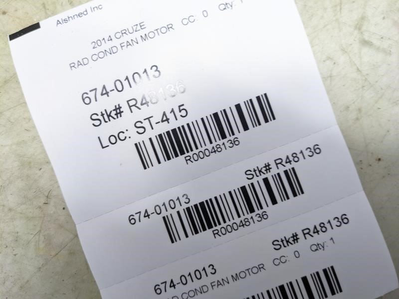 2011-2016 Chevrolet Cruze LH Radiator Cooling Fan Motor Assy 13289627 OEM *ReaD* - Alshned Auto Parts