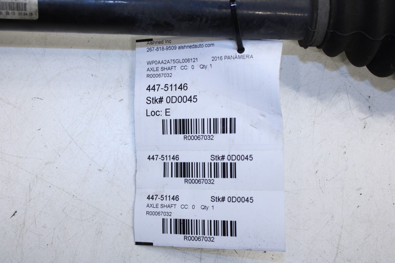 10-16 Porsche Panamera 4 AWD Rear Right CV Axle Drive Half Shaft 970-332-024-02 - Alshned Auto Parts