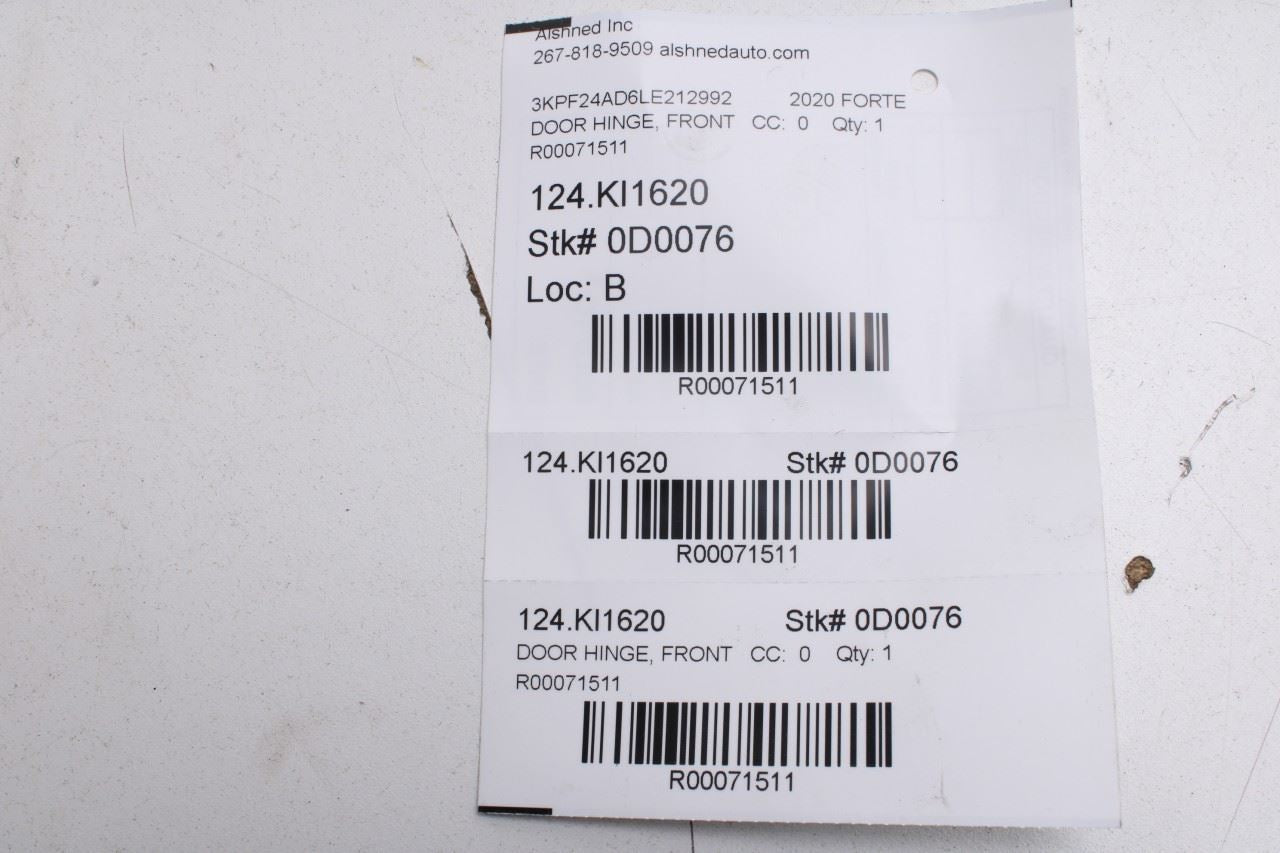 2019-24 KIA Forte LXS FR LH Door Hinge Upper and Lower Pair w/ Bolts 79310-2V000 - Alshned Auto Parts