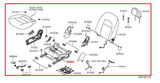 19-20 Nissan Altima 2.5 SL Front Right Side Bucket Seat Complete 87600-6CC3A OEM - Alshned Auto Parts