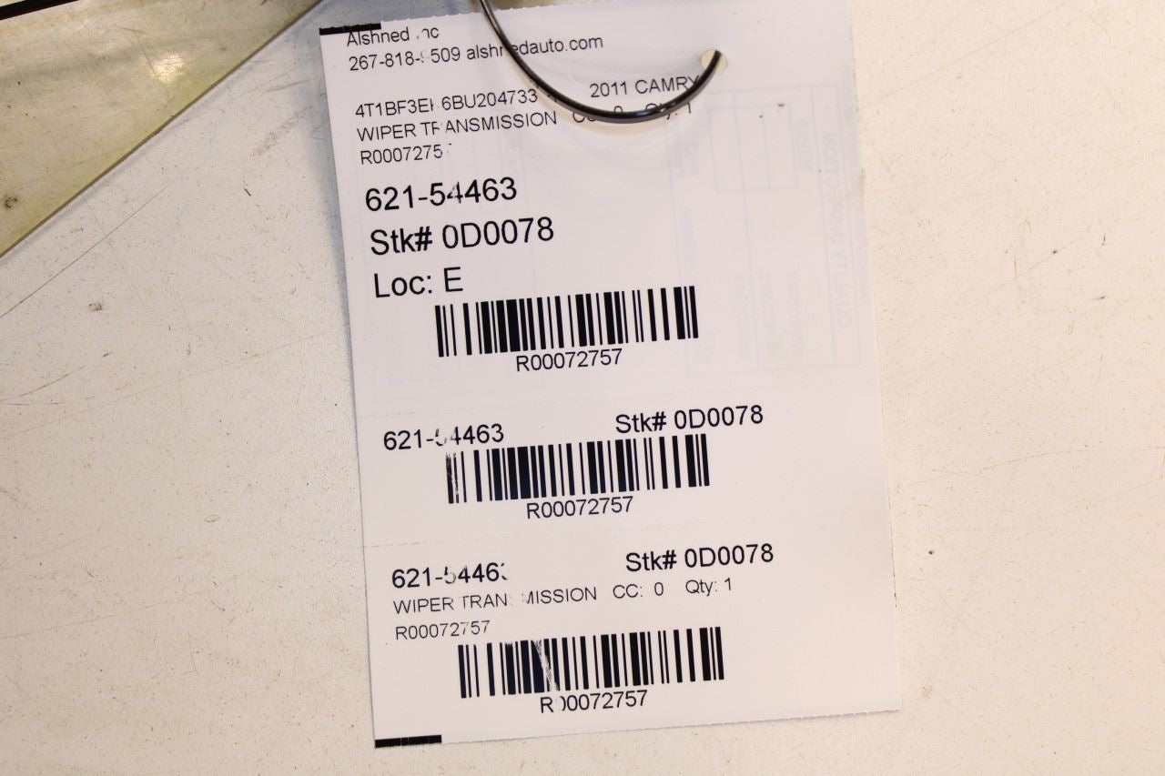 07-11 Toyota Camry LE FR Windshield Wiper Transmission Linkage 85150-06060 OEM - Alshned Auto Parts