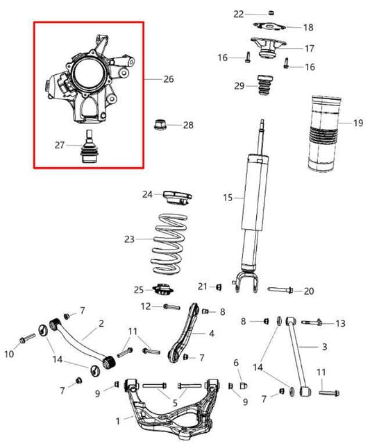 2011-15 Dodge Durango SXT AWD Rear Passenger Right Spindle Knuckle Hub 4877102AD - Alshned Auto Parts