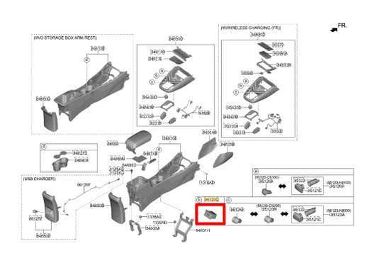 20-22 Kia Soul LX 2.0L FWD Front Center Console USB Charger Port 96120-K0110 OEM - Alshned Auto Parts