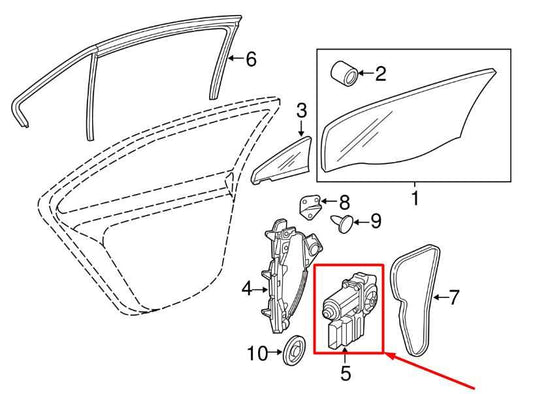 2011-2018 Volkswagen Jetta Sport Rear Left Door Power Window Motor 6R0-959-811-M - Alshned Auto Parts