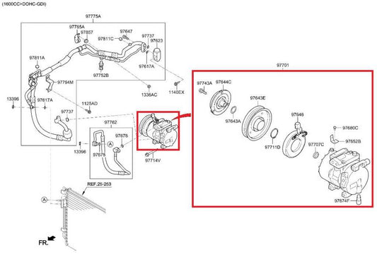 2011-2017 Hyundai Veloster Turbo 1.6L AC Air Conditioner Compressor 97701-2V001 - Alshned Auto Parts