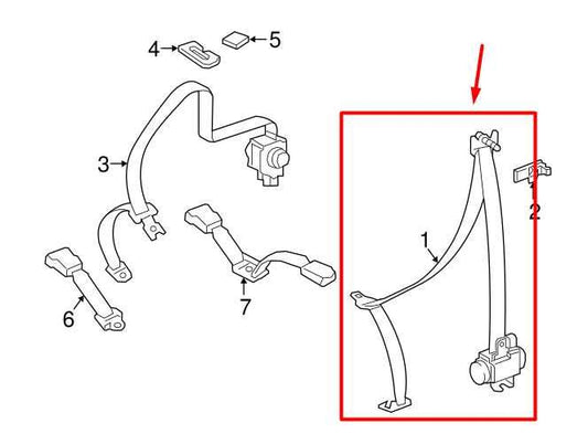 2015-2023 Toyota Tacoma Rear Left 2nd Row Seat Belt Retractor 73370-04080-C0 OEM - Alshned Auto Parts