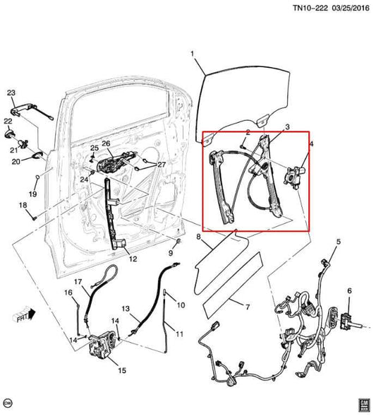 2017-2023 GMC Acadia SLT-1 Front Left Driver Side Door Window Regulator w/ Motor - Alshned Auto Parts
