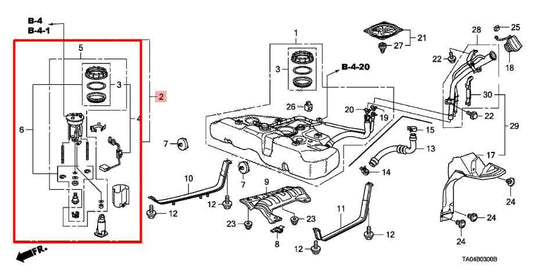 2008-2012 Honda Accord EX-L 3.5L Fuel Pump Assembly 17045-TA6-A00 OEM - Alshned Auto Parts