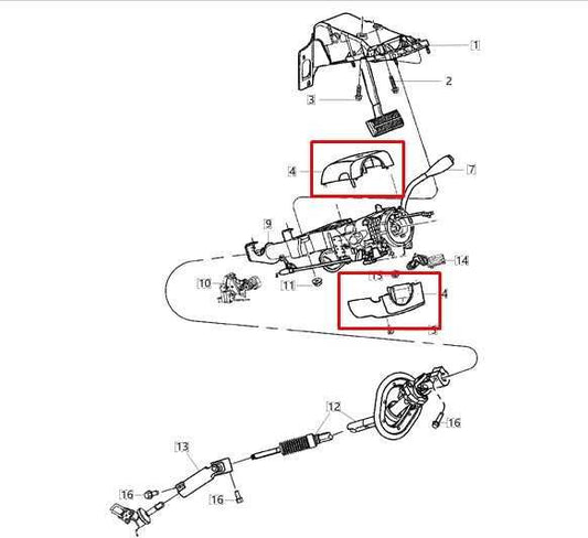 2019-2024 Ram 1500 Classic Crew Cab Steering Column Upper and Lower Cover Shroud - Alshned Auto Parts